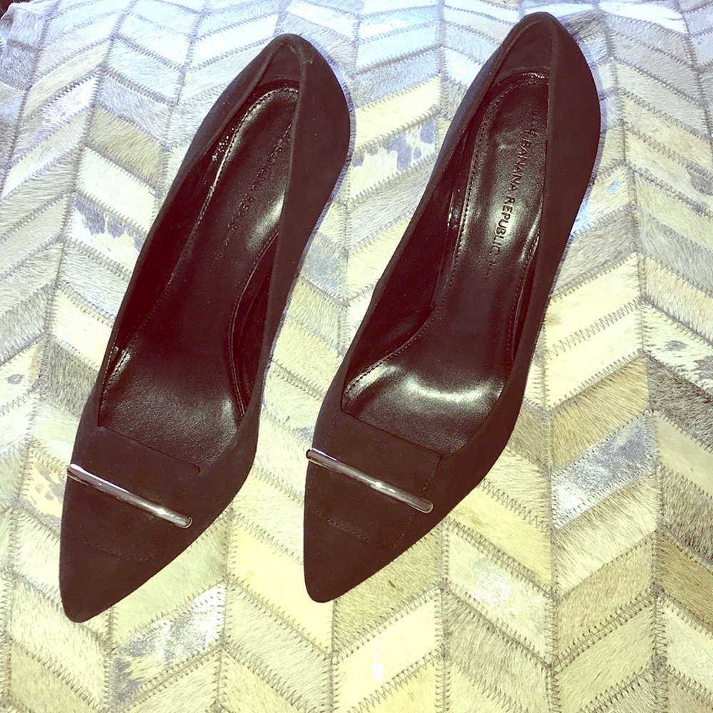 Suede Black Heels Banana Republic